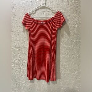 Old navy orange and white striped tshirt dress